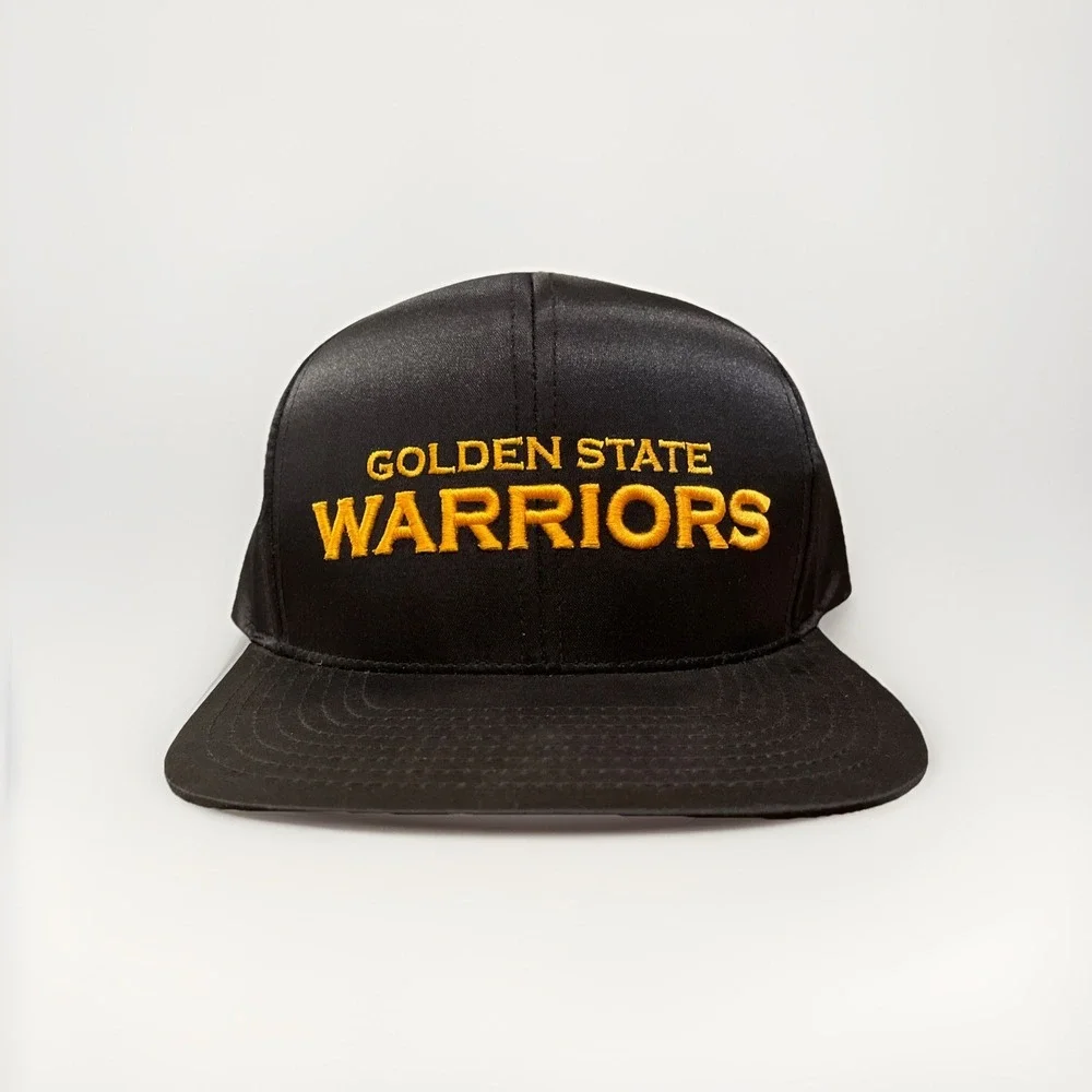 Golden State Warriors New Mitchell Ness Black Gold Snapback Era Hat